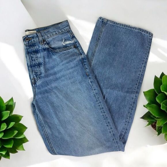 GRLFRND Brooklyn High Rise Loose Straight Jeans in Lost Palms - 28 - Picture 7 of 10